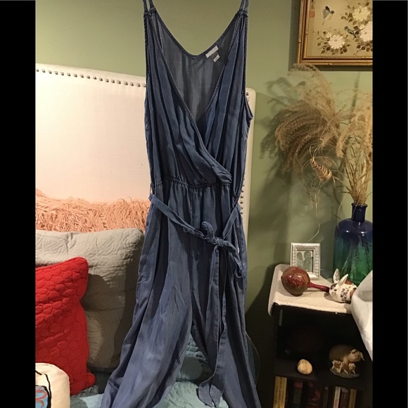a new day Pants - NWOT Soft Denim Cropped Faux Wrap Jumper Sz XL